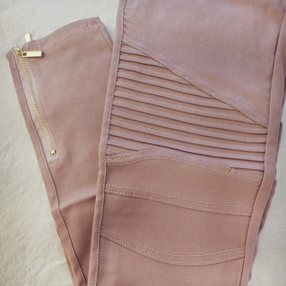 Pink Moto Leggings w/Zippers - Picture 5 of 7